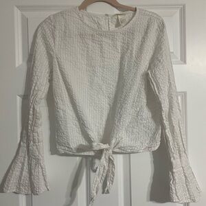 H&M Tie Front Cotton Blouse